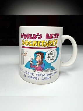 Vintage Jim Benton World's Best Secretary AOL Era Coffee Cup Mug Papel Giftware